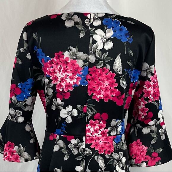 Nine West Bold Floral CottageCore Ruffled Date Night Dress NWOT Size 8 - Picture 7 of 14